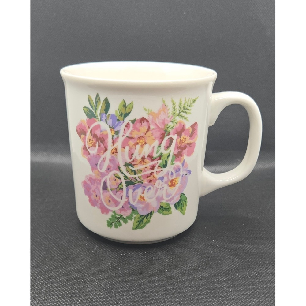 Genuine Fred Muggin Out Floral Hung Over Ceramic Coffee Mug White Floral Humor